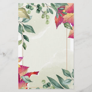 Botanical Autumn Leaves Stationery