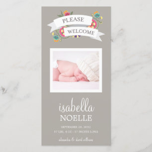 BOTANICAL BABY   BIRTH ANNOUNCEMENT