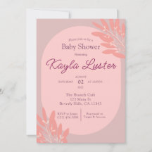 Botanical Baby Girl Shower Invitation