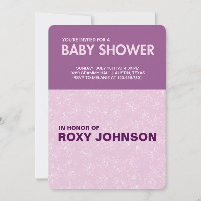 botanical baby shower invitation (Front)