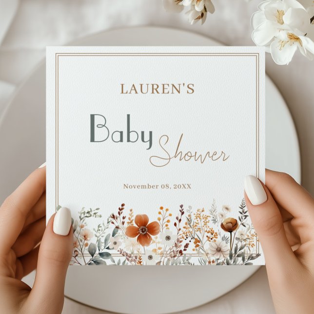 Botanical Baby Shower Table Setting Napkin (Creator Uploaded)