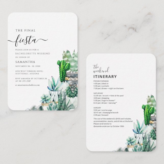 Botanical Bachelorette Weekend Party Invite (Front/Back)