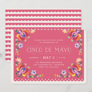 Botanical Banner Fiesta Invitation - Magenta