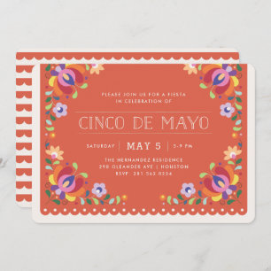 Botanical Banner Fiesta Invitation - Tomato