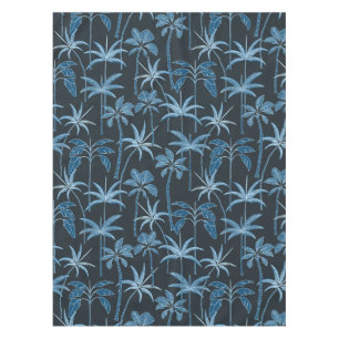 Botanical Banquet: Hand-Drawn Palm Elegant Navy Tablecloth