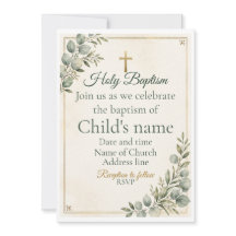 Botanical Baptism Invitation