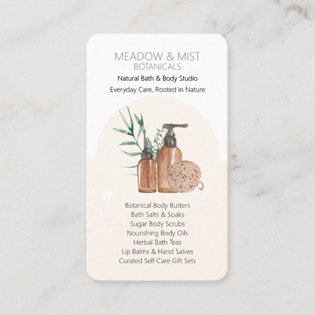 Botanical Bath & Body Care Maker Business Card (Front)