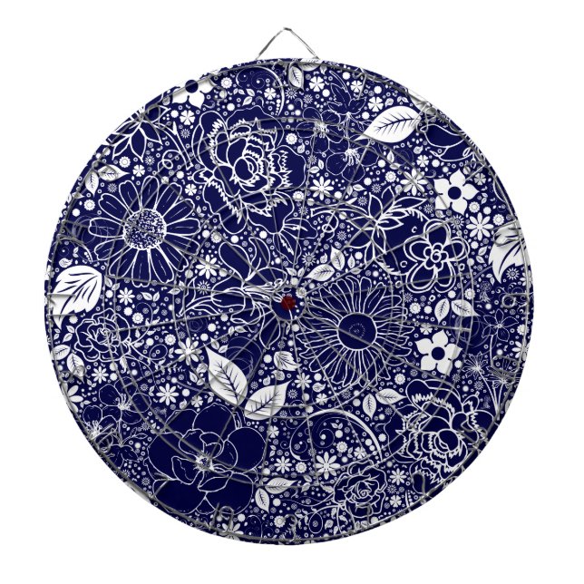 Botanical Beauties Blue Dartboard (Front)