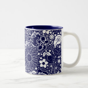 Botanical Beauties Blue Two-Tone Coffee Mug