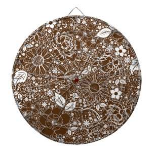 Botanical Beauties Brown Dartboard