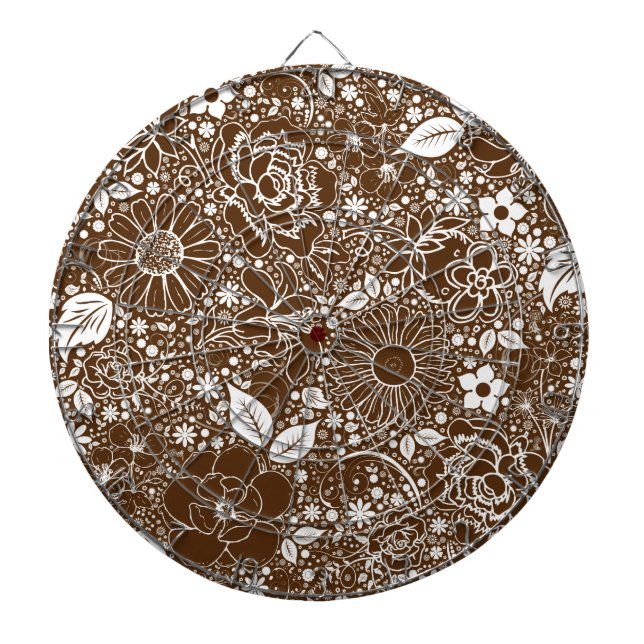 Botanical Beauties Brown Dartboard (Front)