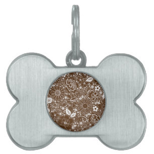 Botanical Beauties Brown Pet Name Tag