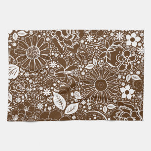 Botanical Beauties Brown Tea Towel