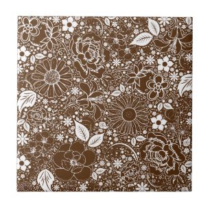 Botanical Beauties Brown Tile