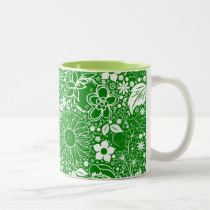 Botanical Beauties Green Two-Tone Coffee Mug