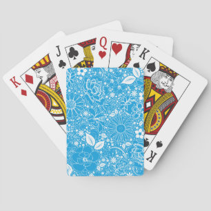 Botanical Beauties Light Blue Playing Cards