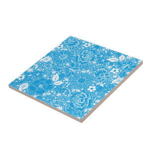 Botanical Beauties Light Blue Tile