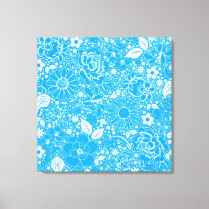 Botanical Beauties Light Blue Wrapped Canvas