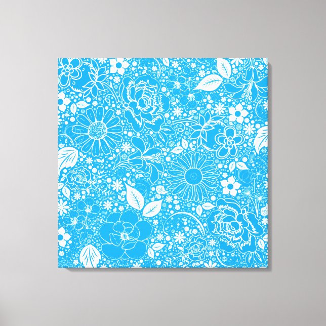 Botanical Beauties Light Blue Wrapped Canvas (Front)