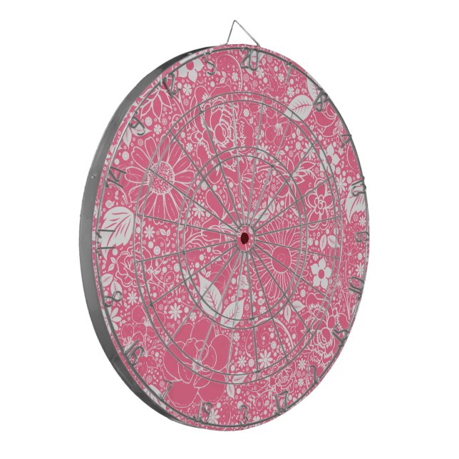 Botanical Beauties Light Pink Dart Board (Front Left)