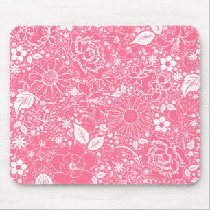 Botanical Beauties Light Pink Mouse Mat