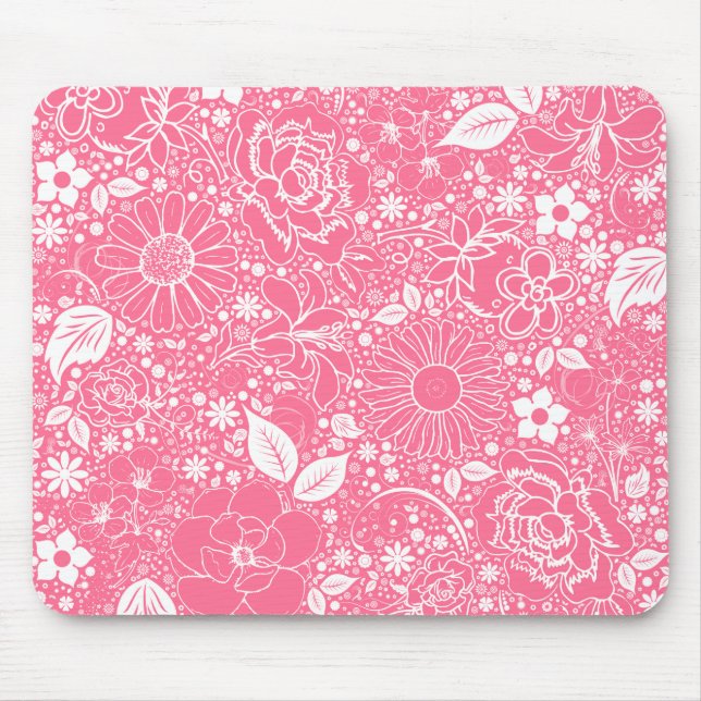 Botanical Beauties Light Pink Mouse Mat (Front)