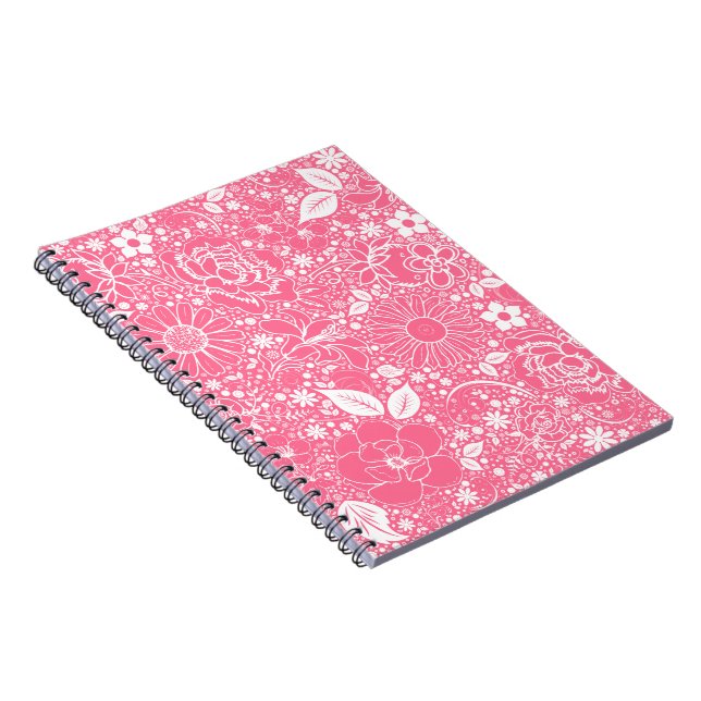 Botanical Beauties Light Pink SPIRAL NOTEBOOK (Right Side)