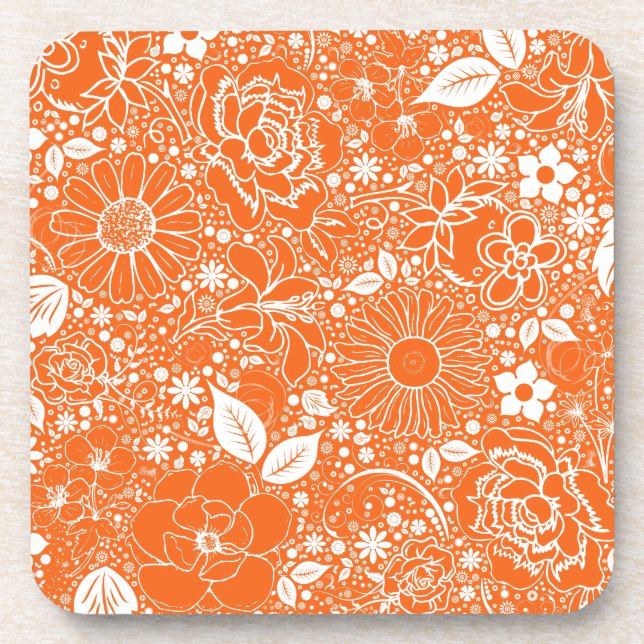 Botanical Beauties Orange COASTERS (Front)