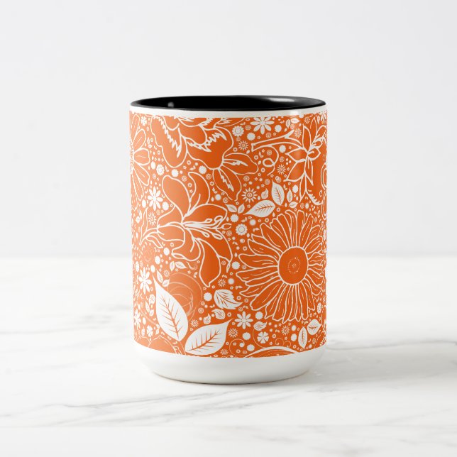 Botanical Beauties Orange Coffee Mug (Center)