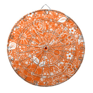 Botanical Beauties Orange Dart Board