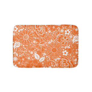 Botanical Beauties, Orange-Small Bath Mat
