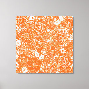 Botanical Beauties Orange Wrapped Canvas
