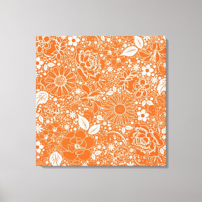Botanical Beauties Orange Wrapped Canvas (Front)