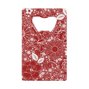 Botanical Beauties Red-Credit Card Bottle Opener