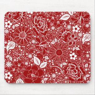 Botanical Beauties Red Mouse Pad