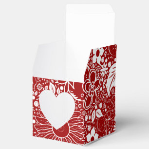 Botanical Beauties Red-Sq Heart Favor Box
