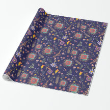 Botanical Beauty Wrapping Paper Floral Pattern