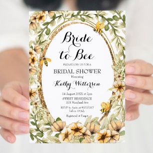 Botanical Bee Bridal Shower Bride to Bee  Invitation