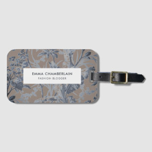 Botanical Beige Chinoiserie Custom Luggage Tag