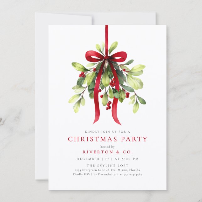 Botanical Berries Christmas Party Invitation (Front)