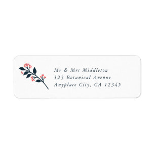 Botanical Berry Address Label   Return Mail Labels