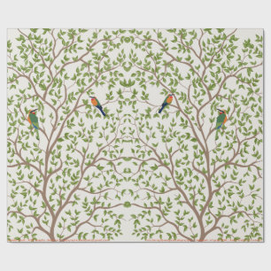 Botanical Bird Print Wrapping Paper Nature