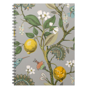 Botanical Birds Flowers: Drawn Vintage Wallpaper Notebook