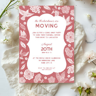 Botanical Birds Moving Away Party Invitation