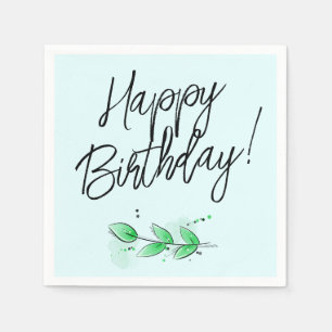 Botanical Birthday Napkin
