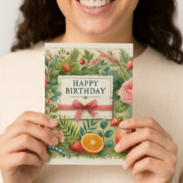 Botanical Birthday Wishes for Her  Card