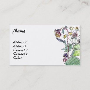 Botanical Blackberry Blossom Fruit Business Cards