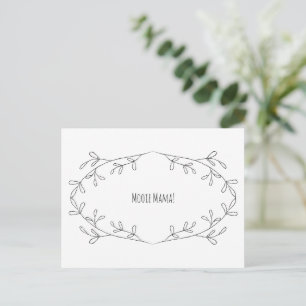 Botanical Blade Beautiful Mommy Mother's Day Text Postcard