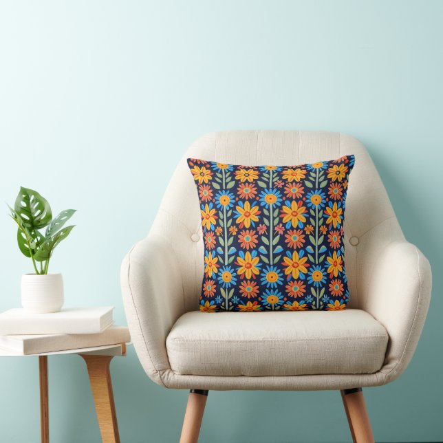 Botanical Bliss 16x16 Throw Pillow (Chair)