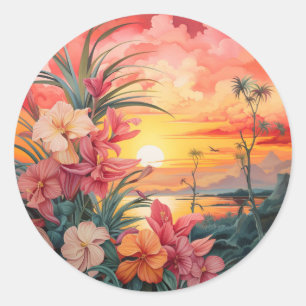 Botanical Bliss - A Garden of Delightful  Classic Round Sticker